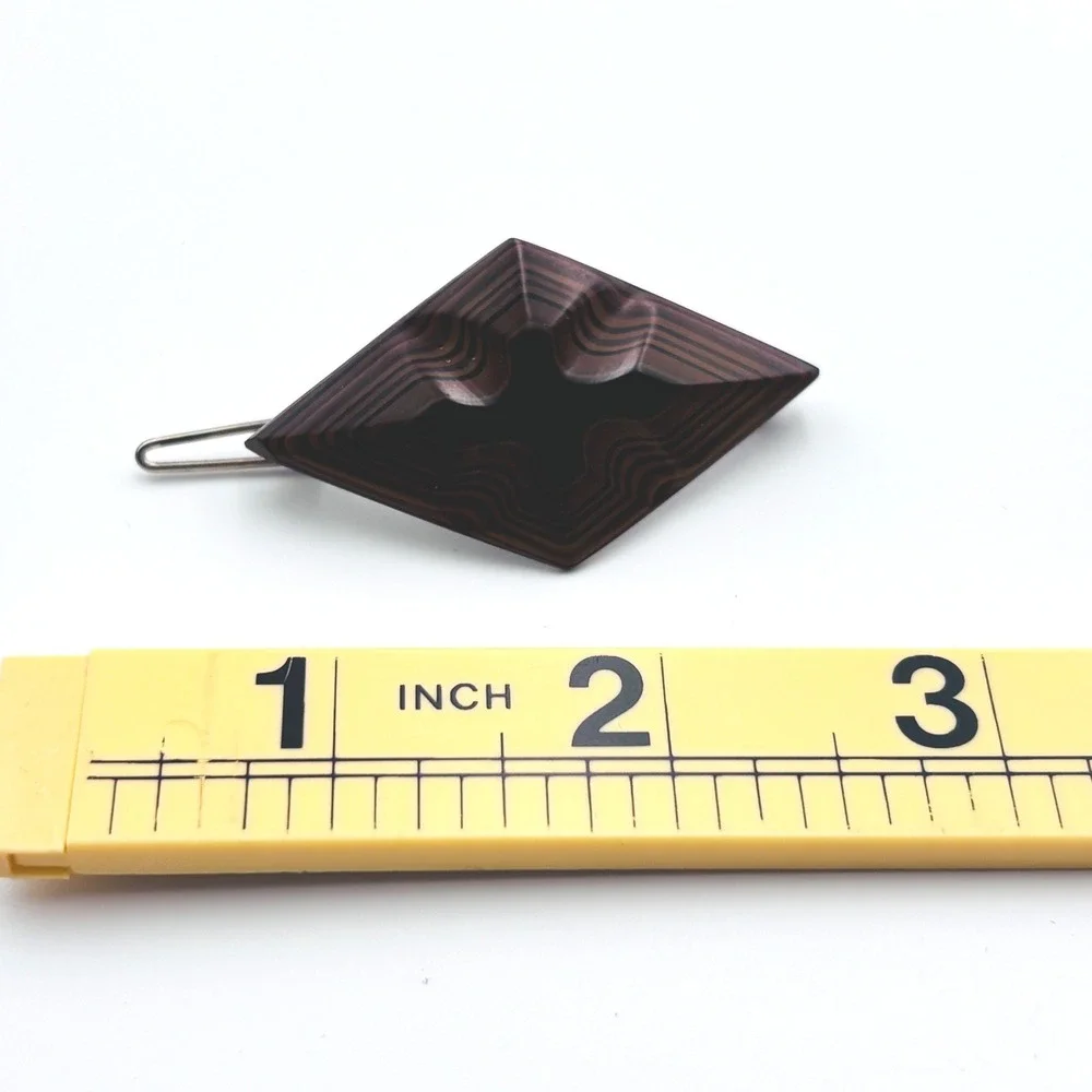 RARE  Vintage Barrette T-Stone Layered Lacquerware NWT Taiwan Export
